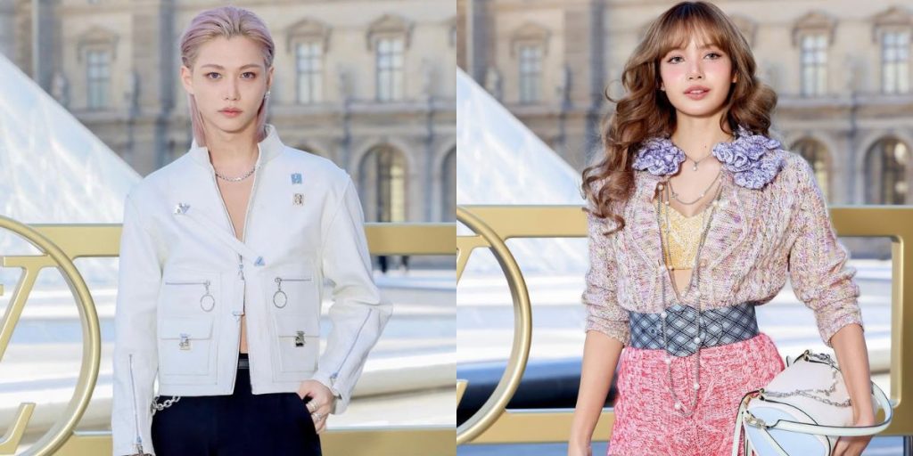 Stray Kids Felix and BLACKPINK Lisa at Louis Vuitton SS26 Show in Paris