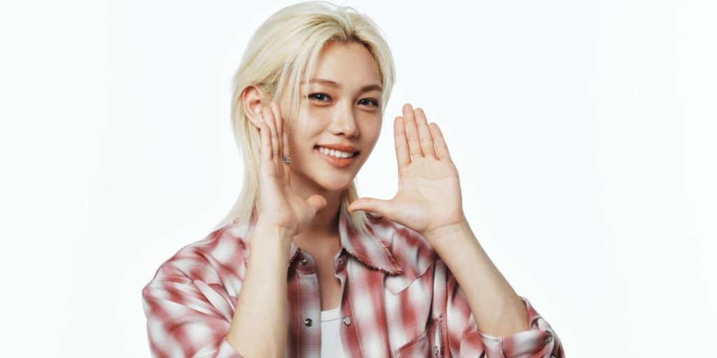 Stray Kids Felix in a campaign image for Gong Cha