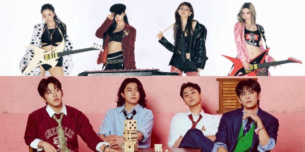 aespa and DAY6 in a teaser for 'Rich Man' and 'The Decade'