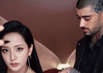 Jisoo and Zayn in a teaser for 'Eyes Closed'
