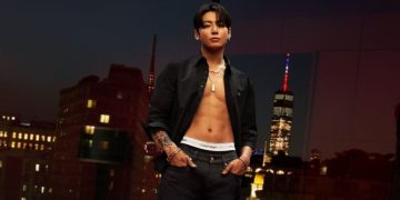 Jungkook in a teaser image for Calvin Klein new campaign