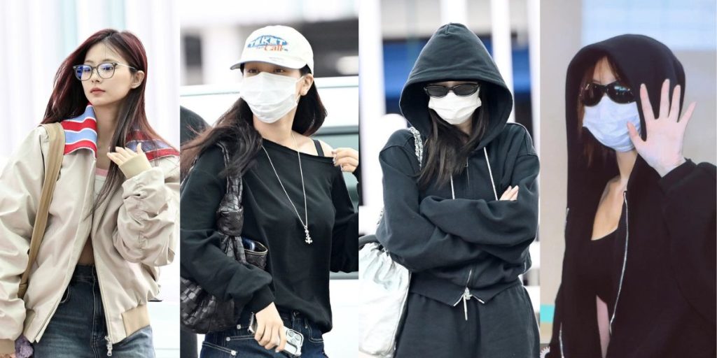 TWICE members Tzuyu, Jihyo, Nayeon, and Mom leaving from New York to attend Victoria's Secret Fashion Show