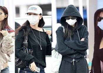 TWICE members Tzuyu, Jihyo, Nayeon, and Mom leaving from New York to attend Victoria's Secret Fashion Show