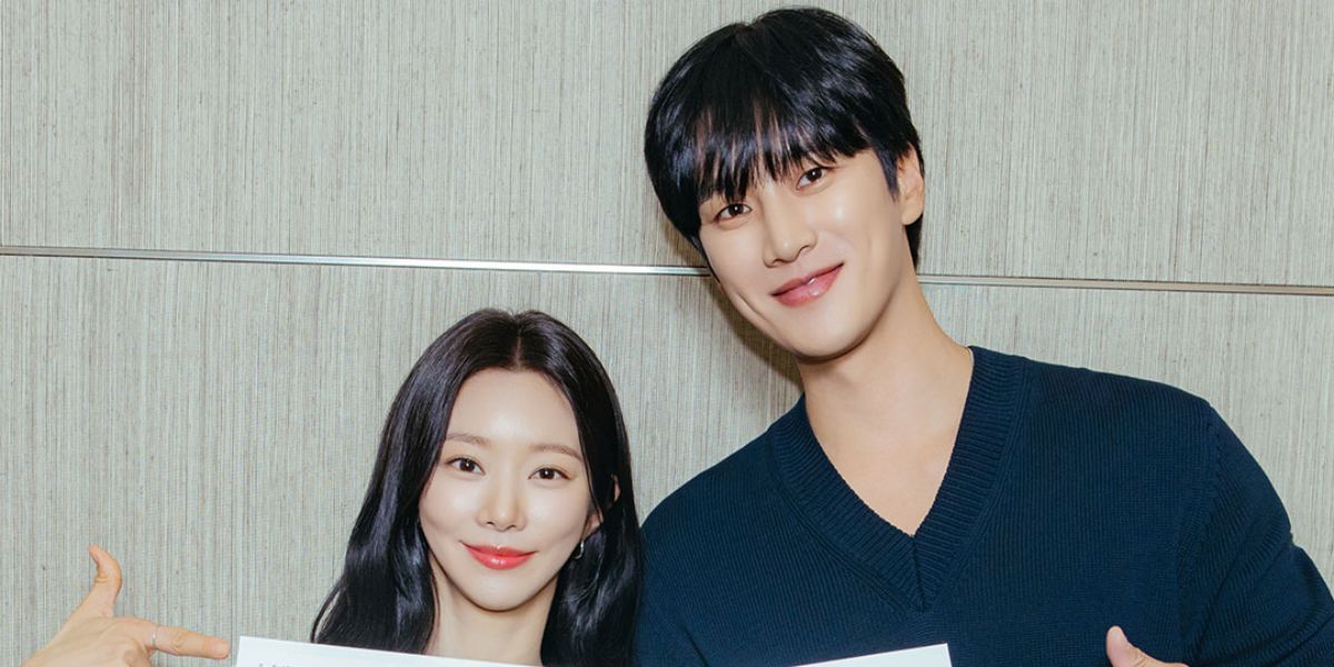 Ahn Bo Hyun and Lee Joo Bin at the script reading of 'Spring Fever'