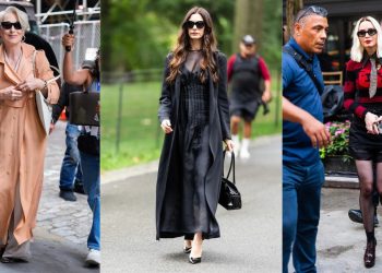 Meryl Streep, Anne Hathaway, and Emily Blunt on the set of 'The Devil Wears Prada 2'