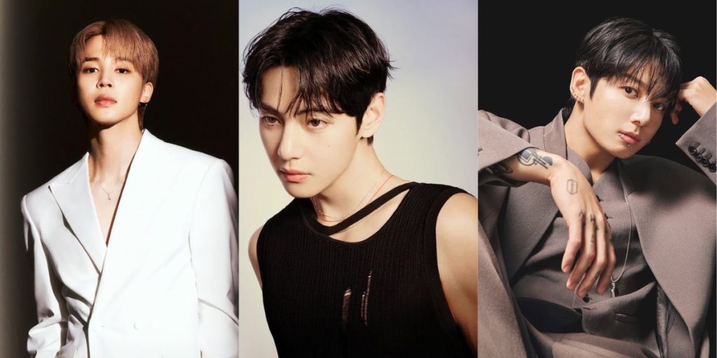 BTS Jimin, V, and Jungkook