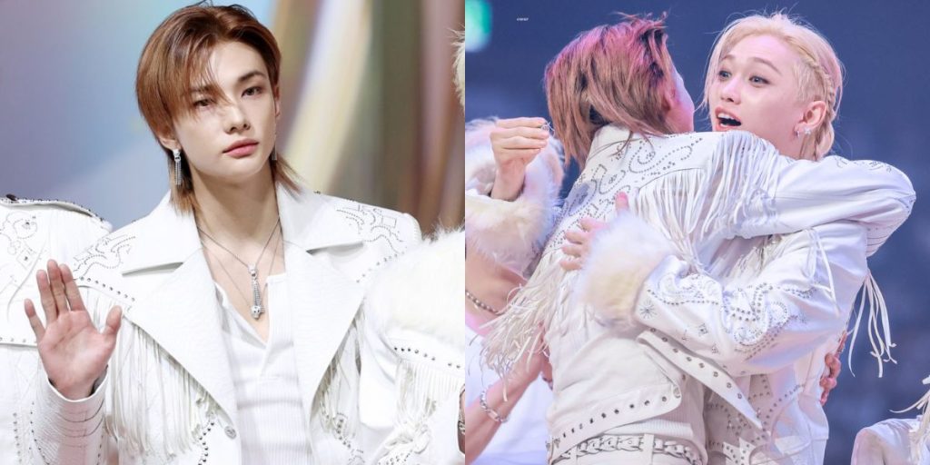 Hyunjin and Felix of Stray Kids at 2025 SBS Gayo Daejeon