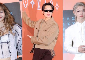 Lisa, j-hope, and Felix at Louis Vuitton's Visionary Journeys exhibition