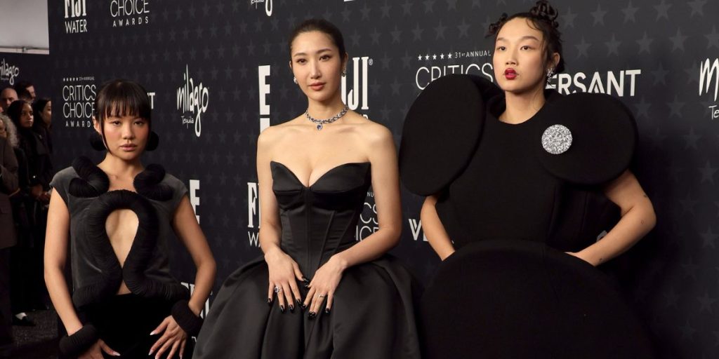 KPop Demon Hunters singers Rei Ami, EJAE and Audrey Nuna at the Critics Choice Awards