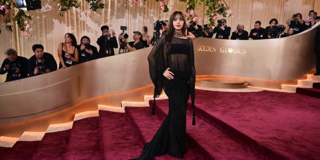 Lisa at Golden Globes 2026 red carpet